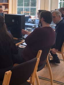 Har at work preparing for the demonstration!